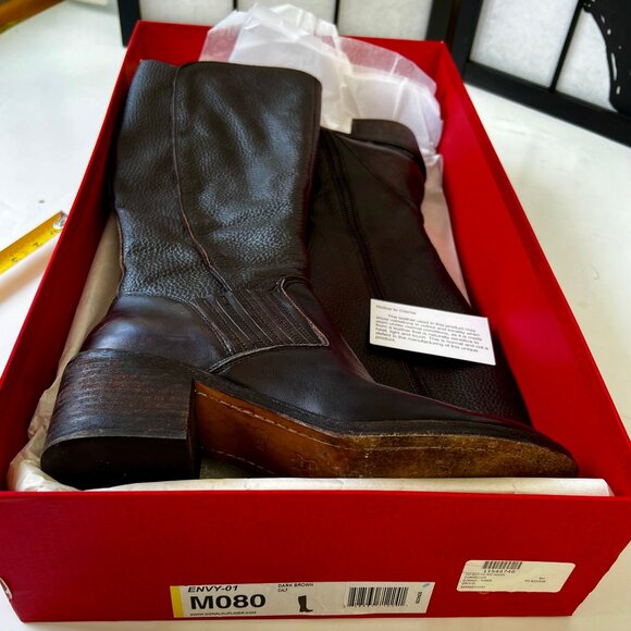 Donald Pliner ENVY Dark Brown Calf Leather Boot Size 8 M - Picture 1 of 11